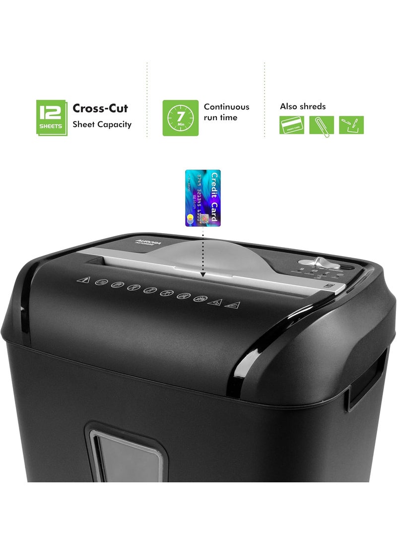 AURORA Aurora AU1208XE AntiJam 12Sheet Crosscut PaperCredit Card Shredder with 48 Gallon Wastebasket  - Image 2