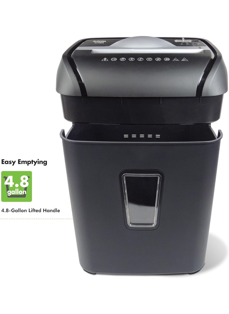 AURORA Aurora AU1208XE AntiJam 12Sheet Crosscut PaperCredit Card Shredder with 48 Gallon Wastebasket  - Image 4