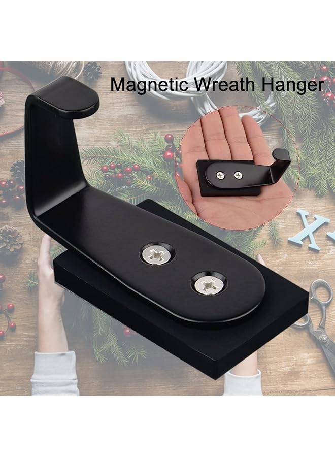 erorex 2Packs Strong Magnetic Hooks Heavy Duty Magnetic Wreath Hanger Rectangle Rubber Coated Magnet Hooks For Metal Door Refrigerator Wreaths Party Hanging Bag Grill Kitchen - Image 4