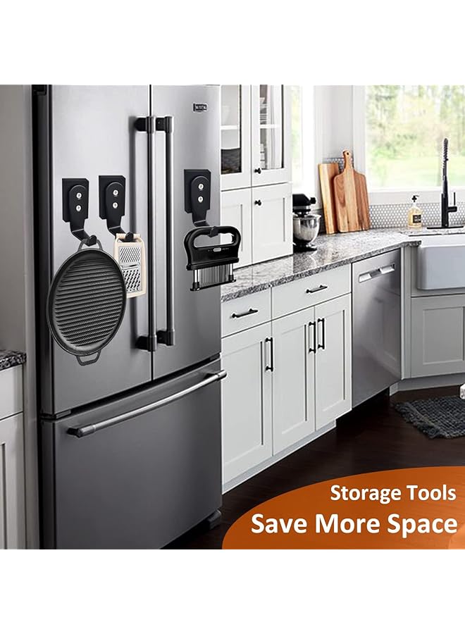 erorex 2Packs Strong Magnetic Hooks Heavy Duty Magnetic Wreath Hanger Rectangle Rubber Coated Magnet Hooks For Metal Door Refrigerator Wreaths Party Hanging Bag Grill Kitchen - Image 3