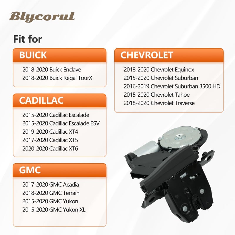 Blycorul Rear Liftgate Latch Actuator, Compatible with 2015-2020 Chevy Suburban Equinox Cadillac Escalade XT4 GMC Yukon Terrain, Trunk Hatch Tailgate Lock Actuator, Replaces 13509598, 13519125 - Image 2