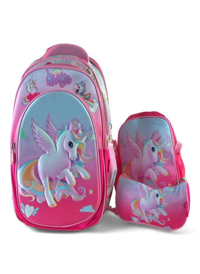 Generic Magic Unicorn 3D School Backpack with 2 Small Bags - G.B  - Image 1