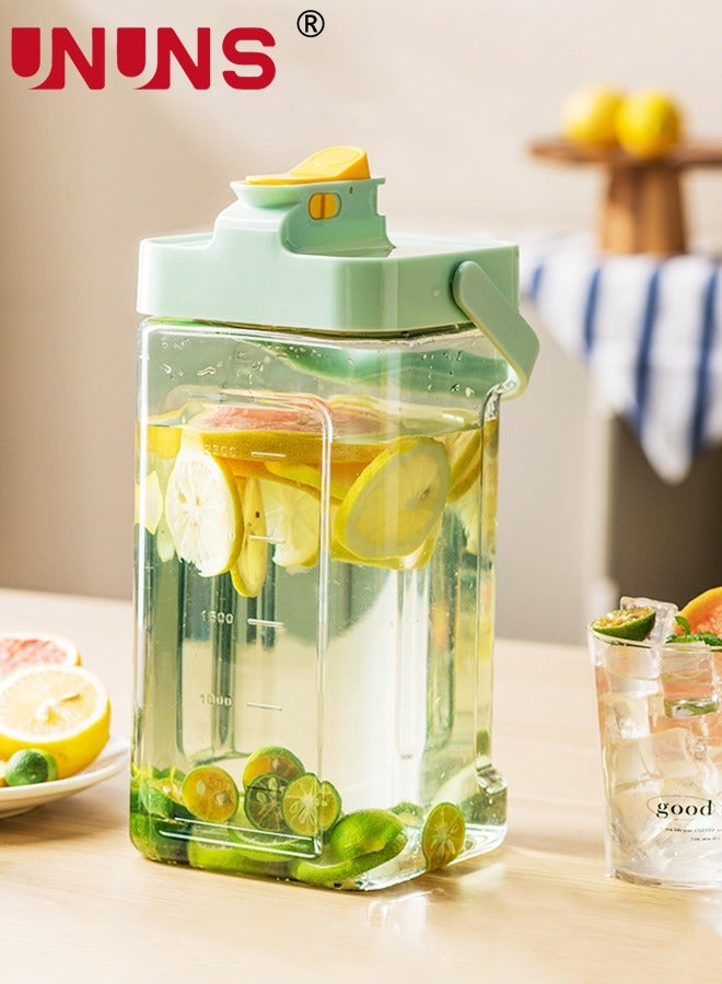 UNUNS Plastic Drink Dispenser With Spigots,3.5L Portable Sun Tea Pitcher,100% Leakproof Fridge Beverage Dispensers Jug,Wine Milk Lemonade Container for Party Picnic - Image 1
