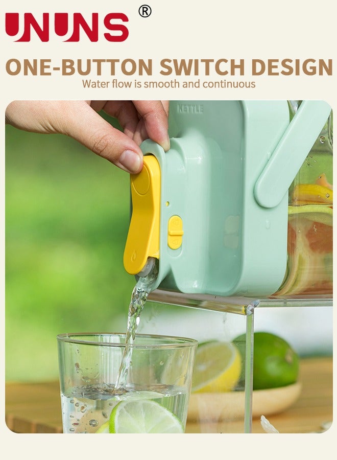 UNUNS Plastic Drink Dispenser With Spigots,3.5L Portable Sun Tea Pitcher,100% Leakproof Fridge Beverage Dispensers Jug,Wine Milk Lemonade Container for Party Picnic - Image 4