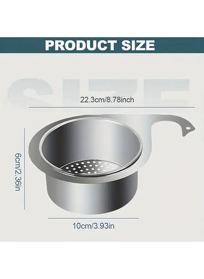 1pc Stainless Steel Swan Sink Filter Basket Multipurpose Triangular Drain Rack - Image 4