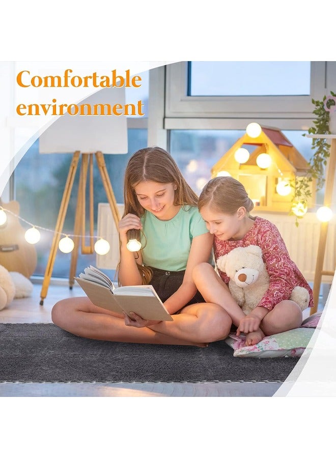 12pcs Plush Puzzle Foam Floor Mat Soft Thicken Fluffy Interlocking Square Foam Tiles Area Rugs Carpet for Parlor Bedroom Decoration 11.8x11.8x0.4 in Grey - Image 5