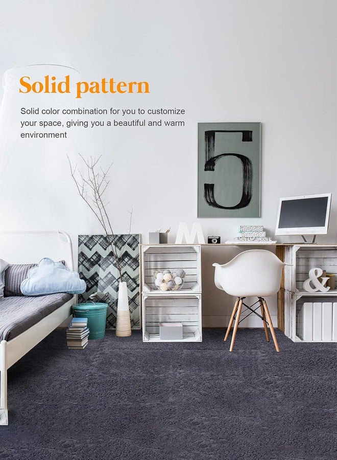 12pcs Plush Puzzle Foam Floor Mat Soft Thicken Fluffy Interlocking Square Foam Tiles Area Rugs Carpet for Parlor Bedroom Decoration 11.8x11.8x0.4 in Grey - Image 4