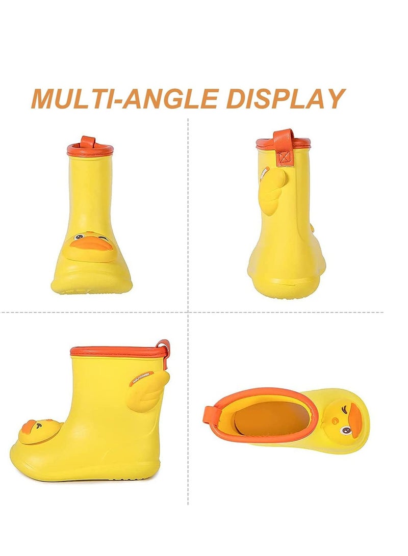 Toddler Rain Boots Kids Easy-On Handles Girls Wellies Patterns Boys EVA Non-Slip Waterproof Shoes for Water Beach Outdoor Playing - Image 4