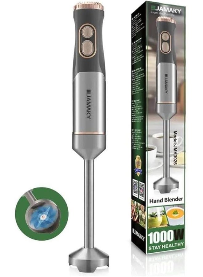 JAMAKY Jamaki 1000W Stainless Steel Multi-Speed ​​Hand Blender for Multi-Purpose Use - JMK 3026 - Image 4