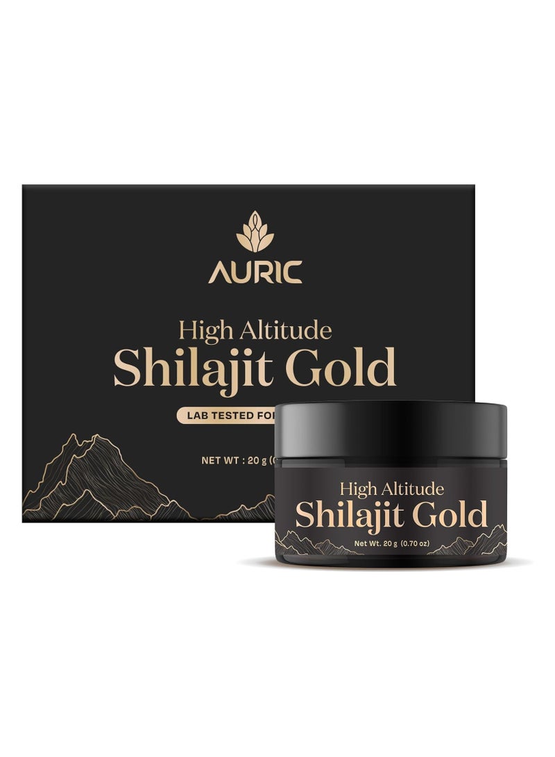 AURIC High Altitude Shilajit, Shilajeet Gold Resin 20g 75% Fulvic Acid + Humic Acid 1 Count 20 |grams  - Image 1