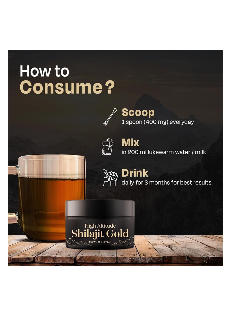 AURIC High Altitude Shilajit, Shilajeet Gold Resin 20g 75% Fulvic Acid + Humic Acid 1 Count 20 |grams  - Image 2