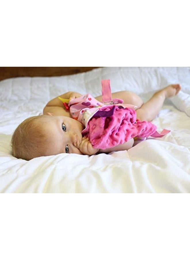 The Learning Lovey Baby Jack & Co 8X8” Unicorn Lovey Tag Toys For Babies Baby Crinkle Toys Crinkle Toys For Baby Soft & Safe Learn Shapes & Colors Ideal Baby Toy Bpa Free W Stroller Clip  - Image 4