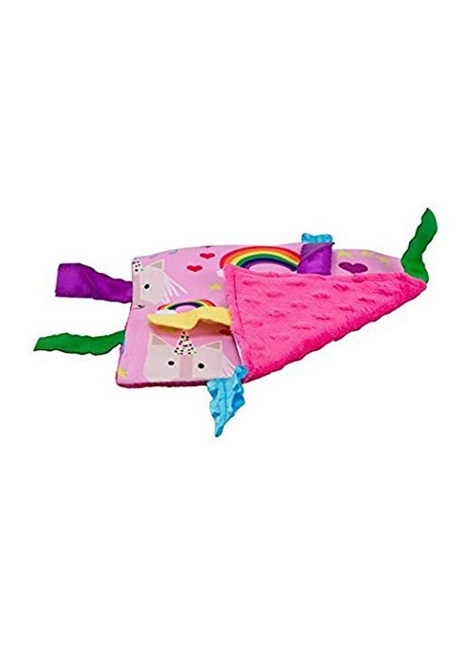 The Learning Lovey Baby Jack & Co 8X8” Unicorn Lovey Tag Toys For Babies Baby Crinkle Toys Crinkle Toys For Baby Soft & Safe Learn Shapes & Colors Ideal Baby Toy Bpa Free W Stroller Clip  - Image 3