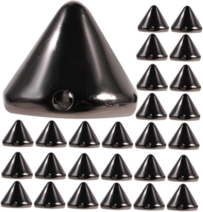 DIY Cone Spike Studs Kit Punk Rivets for Clothing Shoes and Bags Crafting Black 200 Pieces - Image 1