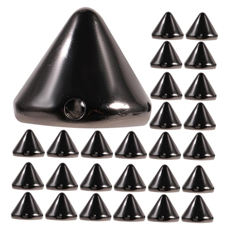 DIY Cone Spike Studs Kit Punk Rivets for Clothing Shoes and Bags Crafting Black 200 Pieces - Image 2