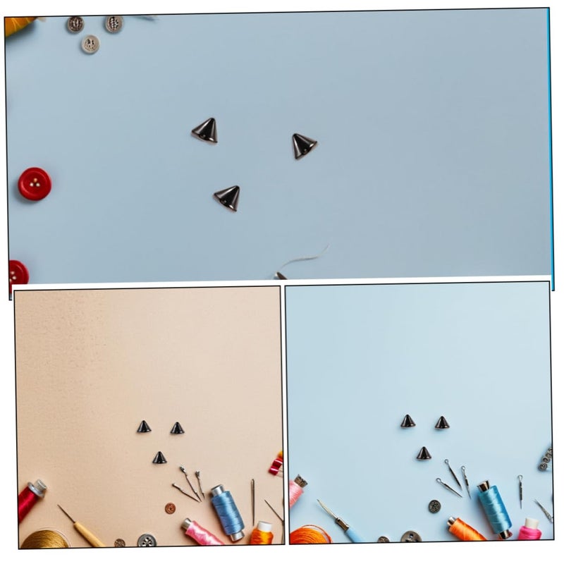 DIY Cone Spike Studs Kit Punk Rivets for Clothing Shoes and Bags Crafting Black 200 Pieces - Image 4