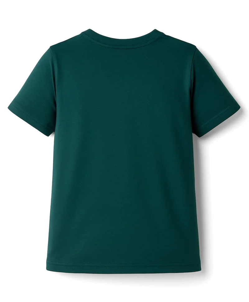 Pine Kids Pine Kids Cotton Knit Half Sleeves T-Shirt with Logo Print - Dark Green