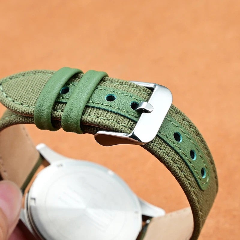 Bluejw New Style 2-in-1 Leather and Nylon Watch Band Strap – Replace the Watch Strap for Samsung & Seiko – Available in 18mm, 20mm, 22mm, 24mm - Image 5