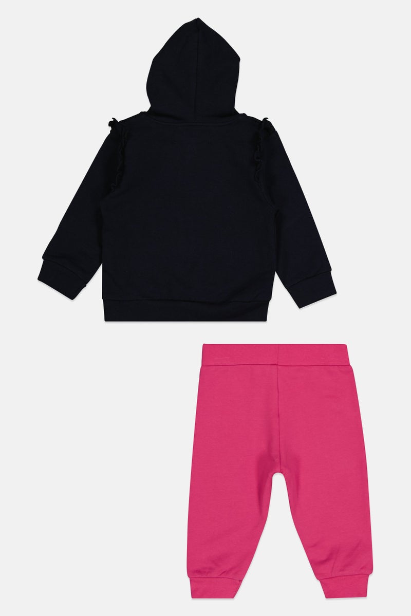 guru G99 By Guru Toddlers Girl 2 Pieces Graphic Print Hoodie With Bottom Set, Multicolor - Image 3