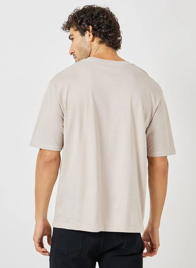 Styli Oversized Print Detail Cotton T-Shirt