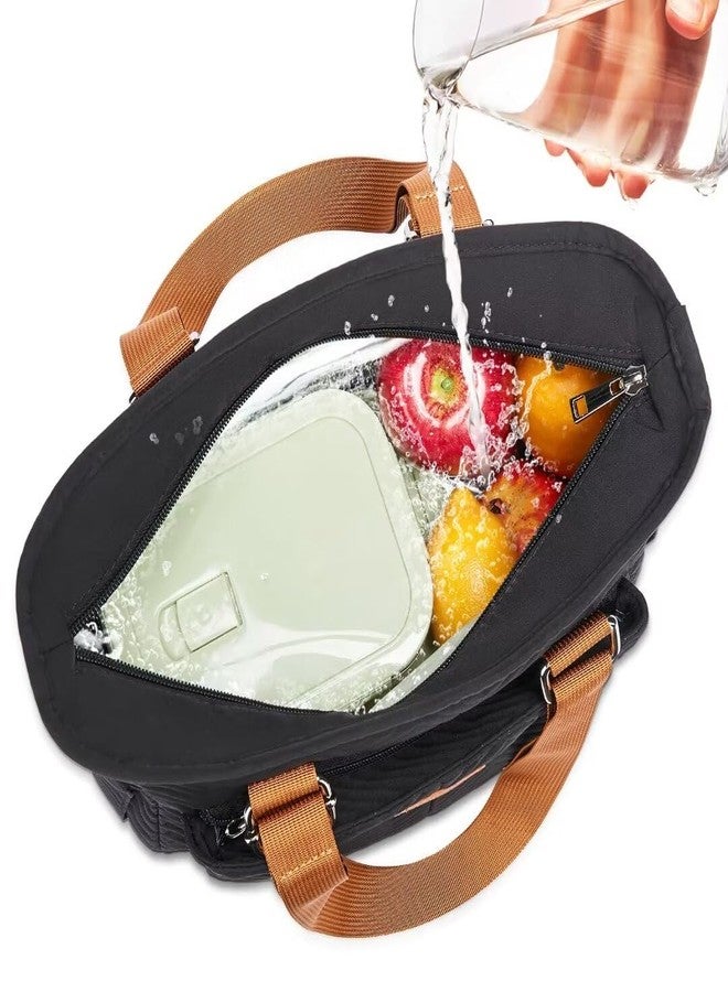 HSHRICH Lunch Bag Lunch Box Women - Leakproof Insulated Lunch Cooler Bag for Women - Large Lunch Tote Bags Adults, Brown Black - Image 5