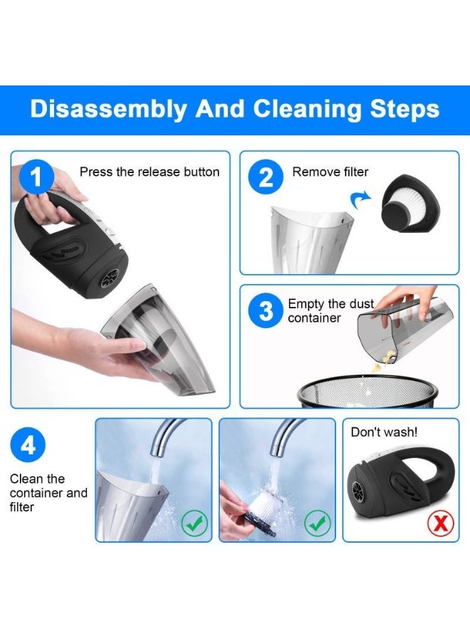 Portable Wireless Car Vacuum Cleaner – Dry & Wet Use – 120W Power – 3500mAh Battery – Model MA-008 - Image 3