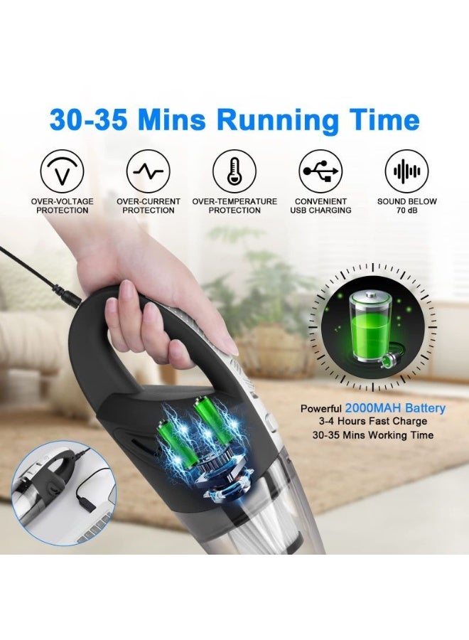Portable Wireless Car Vacuum Cleaner – Dry & Wet Use – 120W Power – 3500mAh Battery – Model MA-008 - Image 2