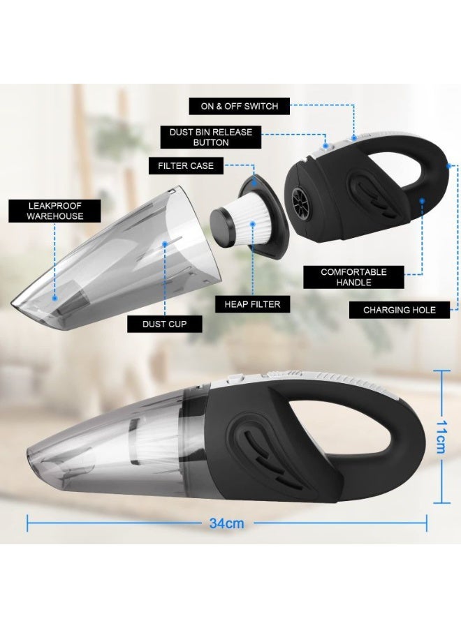 Portable Wireless Car Vacuum Cleaner – Dry & Wet Use – 120W Power – 3500mAh Battery – Model MA-008 - Image 5