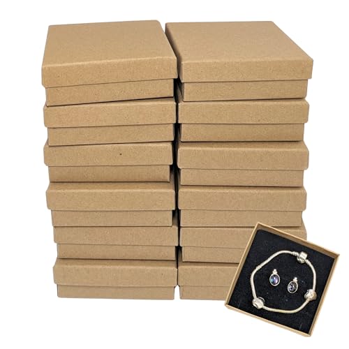 Linpeng Brown Square Boxes with Lids, Cardboard Paper Gift Jewelry Boxes, Party Favors Supplies, Gift for Party Planner, 12 pcs - Image 1