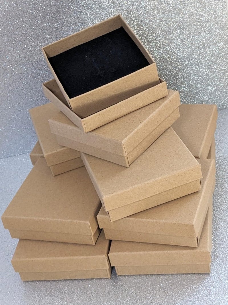 Linpeng Brown Square Boxes with Lids, Cardboard Paper Gift Jewelry Boxes, Party Favors Supplies, Gift for Party Planner, 12 pcs - Image 2