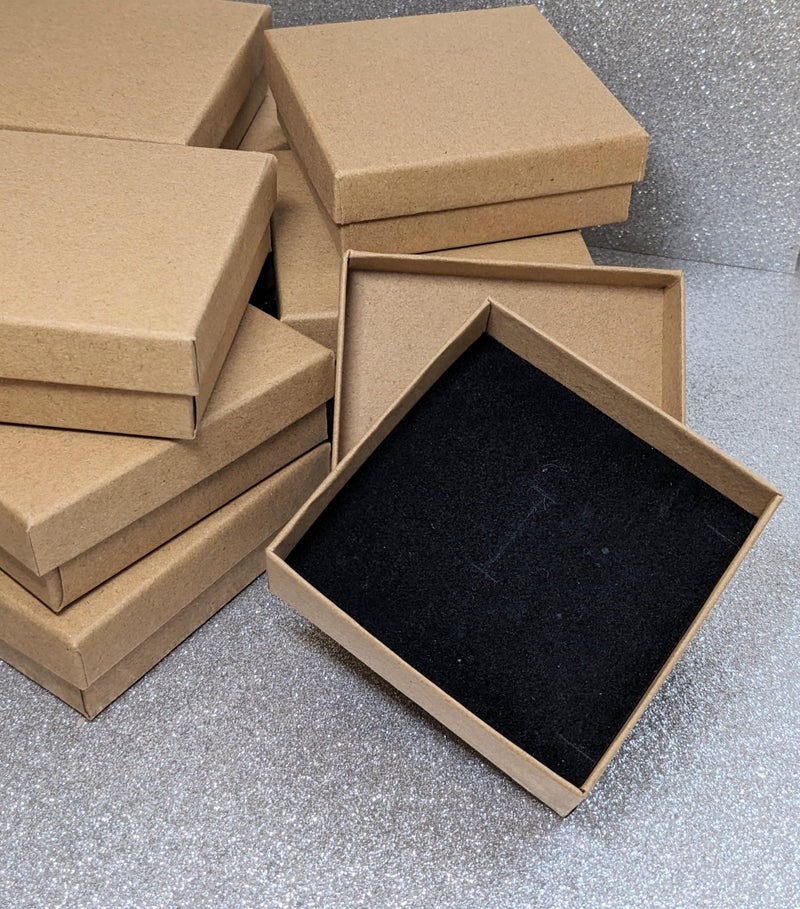 Linpeng Brown Square Boxes with Lids, Cardboard Paper Gift Jewelry Boxes, Party Favors Supplies, Gift for Party Planner, 12 pcs - Image 4