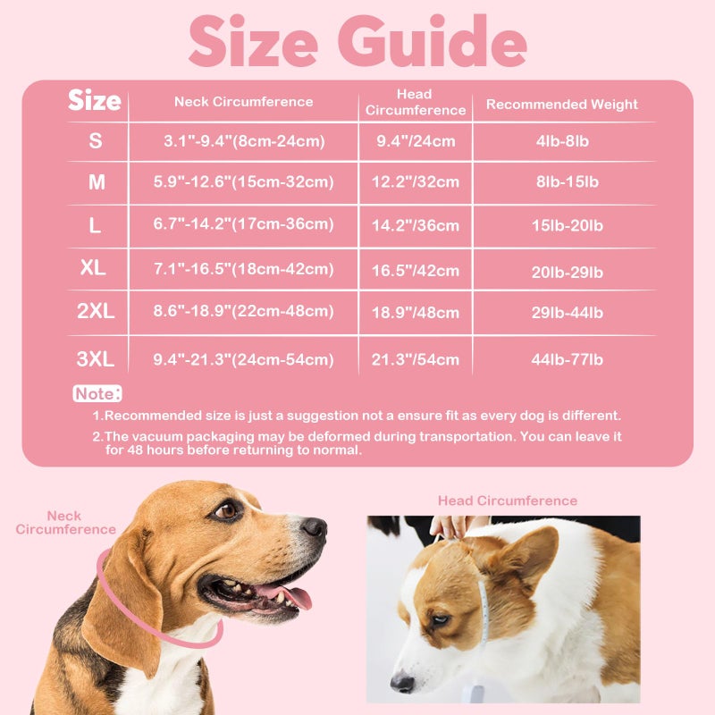 IDOMIK Dog Recovery Collar, Waterproof Soft Dog Cone After Surgery, Comfy Protective Elizabethan Collar Alternative for Dogs Cats, Adjustable Pet Neck Donut Cone Anti-Licking Biting Wounds,Pink,M - Image 2