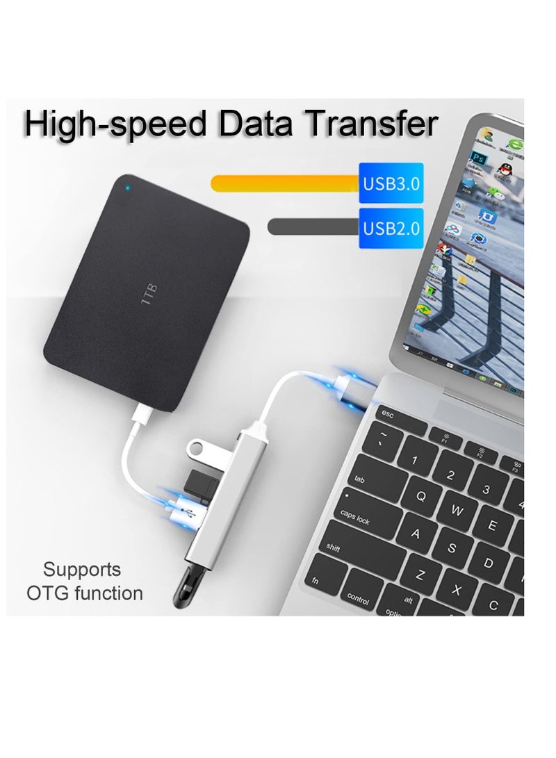 موزعات USB بـ4 منافذ 3.0 &&& 2.0، موزع من خليط الألومنيوم خفيف الوزن وصغير الحجم وبأقصى معدل انتقال: ويندوز 5 جيجابايت في الثانية، ماك، PS-4، PS-5، كروم بوك  - Image 4