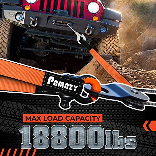 PAMAZY 2 Pack 2" x10FT Super Sturdy Lift Sling Strap, 18800 Pound Capacity Heavy Duty Eye-Eye Nylon for Hoist, 2-Ply Twist Polyester Rigging, Tree Saver Recovery Web Sling Winch - Image 3