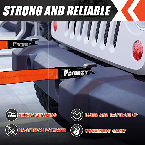 PAMAZY 2 Pack 2" x10FT Super Sturdy Lift Sling Strap, 18800 Pound Capacity Heavy Duty Eye-Eye Nylon for Hoist, 2-Ply Twist Polyester Rigging, Tree Saver Recovery Web Sling Winch - Image 4