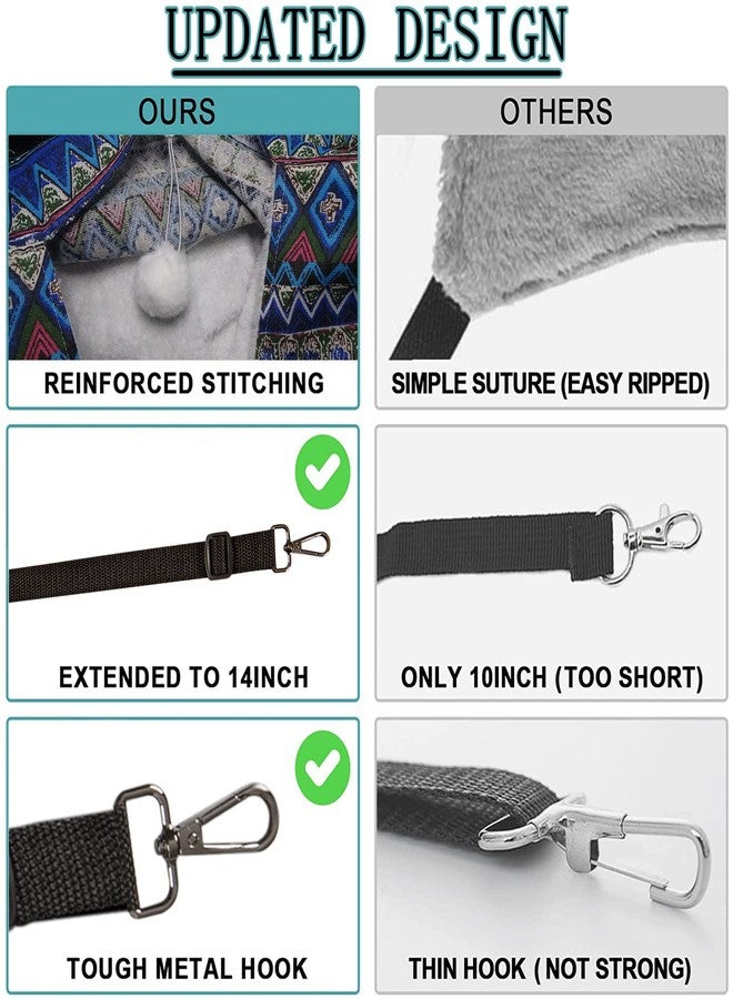 JSPYFITS Cat Cage Hammock with Ball,Double Layer Hanging Adjustable Soft Pet Bed Suit for Kitten Ferret Puppy Rabbit or Small Pet, 2 Level Indoor Bed for All Season(Blue Whale) - Image 3