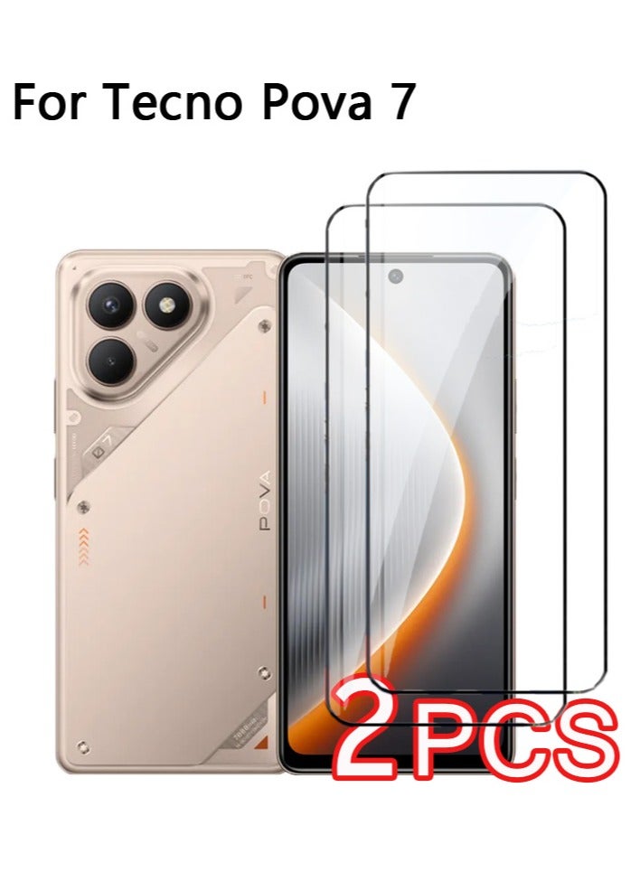 2 Pack Screen Protector Tempered Glass for Tecno Pova 7，Case Friendly [Hardness 9H ][High definition] [Anti Scratch] - Image 1