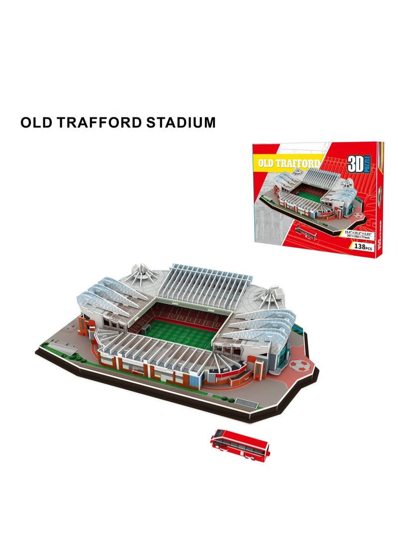 Old Trafford Stadium, Classic 3d Football Stadium Club Stadium Jigsaw Puzzle Toy, Architectural Jigsaw Model, Commemorative Gifts, Handmade Decorations, - Image 1