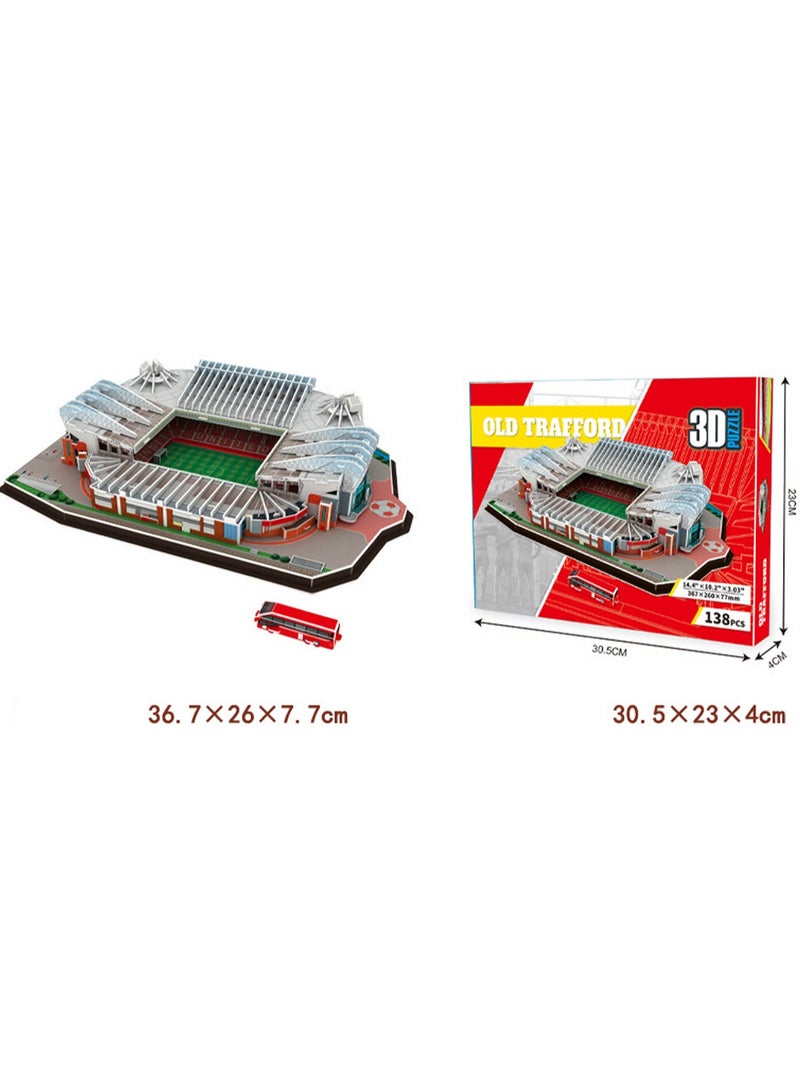 Old Trafford Stadium, Classic 3d Football Stadium Club Stadium Jigsaw Puzzle Toy, Architectural Jigsaw Model, Commemorative Gifts, Handmade Decorations, - Image 2