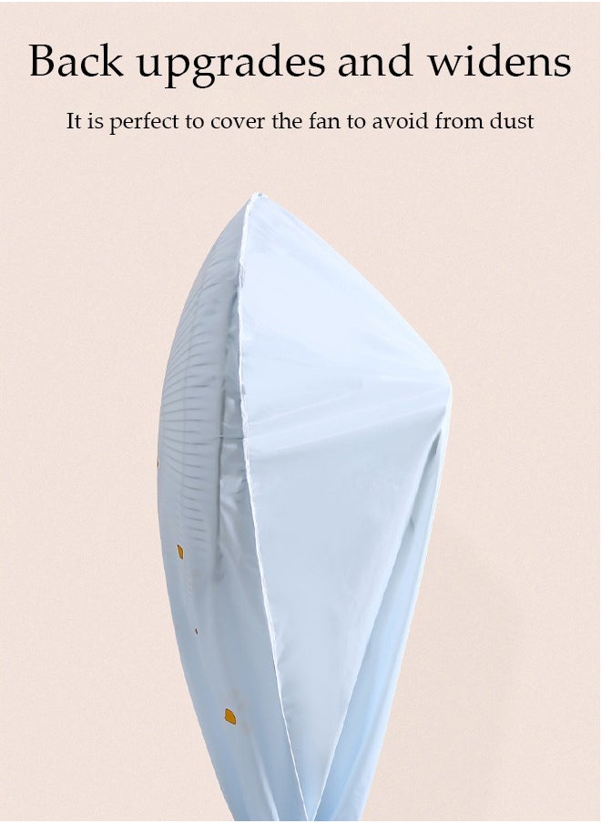 DUNISO 2 Pack Fan Dust Cover, Cloth Waterproof, Dustproof, Moisture-Proof Cover for Pedestal Fan, Washable Fan Protective Cover With Flower Print, Household Floor Fan Cover Protective Cover  - Image 3