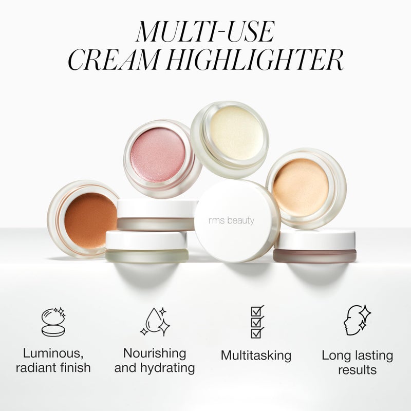 RMS Beauty Luminizer â€“ Natural Cream Highlighter, Lightweight Radiance Enhancer, Buildable Glow for Face & Body, Hydrating, 0.35 oz - Image 2