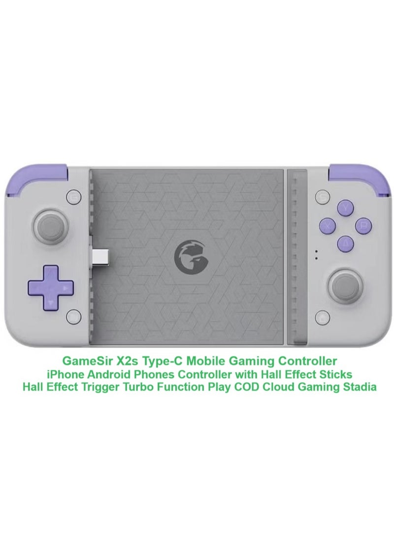 general Classic Gamepad X2s Type-C Mobile Gaming Controller for iPhone 15 Series (USB-C) / Android / HarmonyOS Phones Lengths Ranging 110mm~168mm/4.33inch-6.62inch with Hall Effect Sticks, Hall Effect Trigger, Turbo Function Play COD, Cloud Gaming, Stadia - Image 1