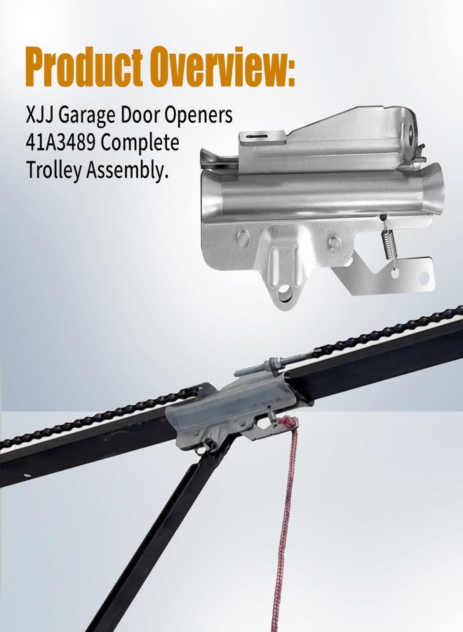 XJJ Garage Door Openers 41A3489 Complete Trolley Assembly Compatible with chain drive operators made by Liftmaster, Chamberlain, Sears Craftsman - Image 2