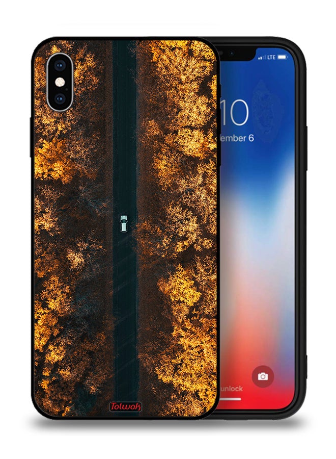 Tolwak Apple iPhone XS Protective Case Road In Autumn Trees - Image 1