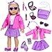 DOTVOSY American 18 Inch Dolls Clothes and Makeup AccessoriesCosmetic Toys Shoulder Bags Gift Playset Fit for 18 Doll Including Skirt Outfit Eye Shadow Lipstick Blusher HeadbandDoll Not Include - Image 2