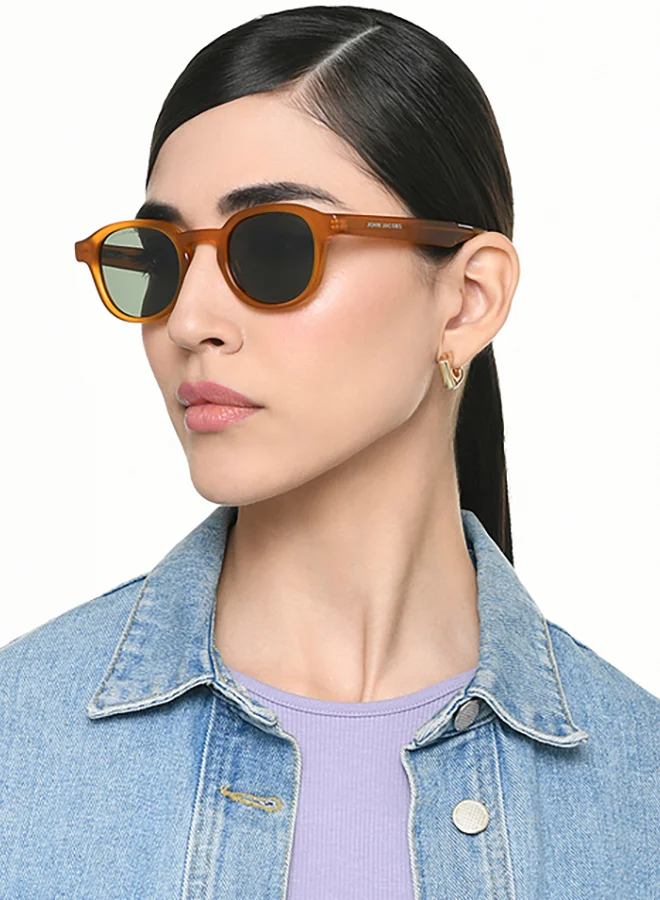 John Jacobs Grey Gold Full Rim Round John Jacobs JJ Tints JJ S70018-C2 Sunglasses