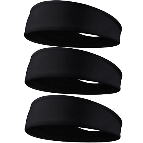 Braylin Men's Headbands, 3-Pack Head Band for Men, Sport Sweatbands for Running Fitness Yoga Cycling, Sweat Wicking Non Slip - Image 1