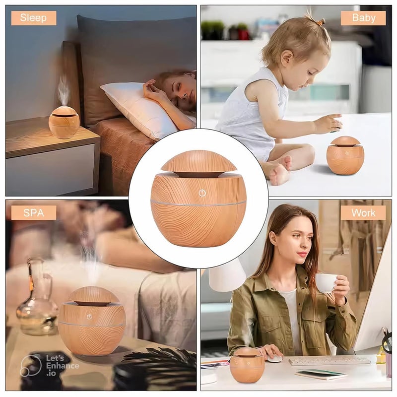 ACUDY Light Wood Humidifier Ultrasonic Wooden Humidifier for Home Office Cool Mist Aroma Diffuser with LED Night Light Silent Air Purifier for Bedroom Yoga - Image 3