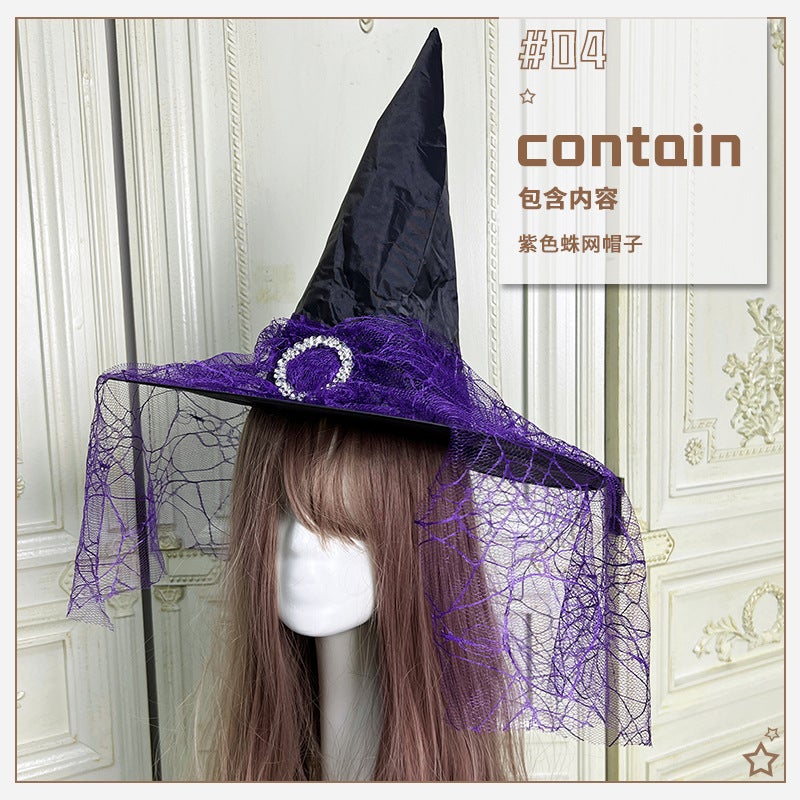 Halloween Kids Witch Costume with Cloak Purple hat