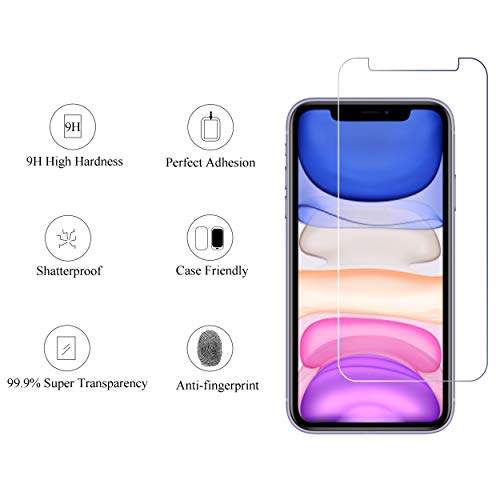 Ailun 2Pack Screen Protector Compatible for iPhone 11 [6.1 inch] + 2 Pack Camera Lens Protector,Tempered Glass Film, [9H Hardness] - HD - Image 2